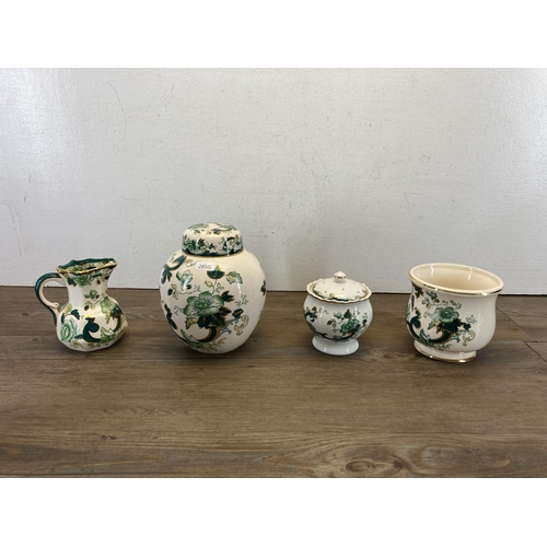 361 - A collection of Mason's Chartreuse pottery