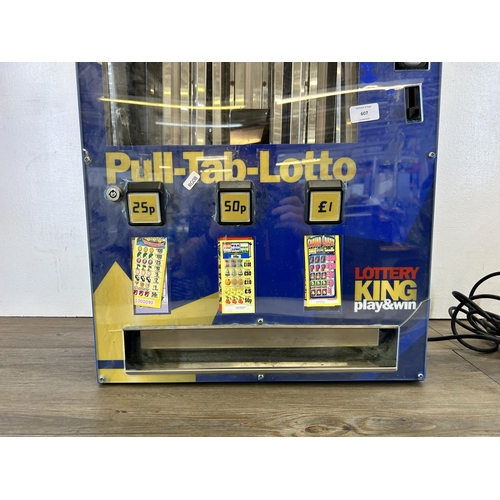 607 - A vintage Lottery King pull tap lotto play and win slot machine