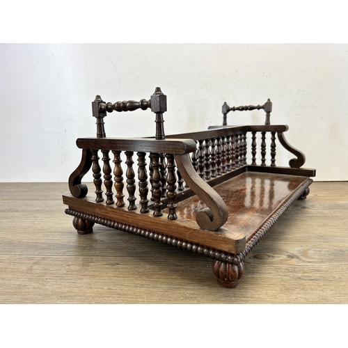 633 - A 19th century style Gillows type hardwood book trough - approx. 22cm high x 42cm wide x 32cm deep