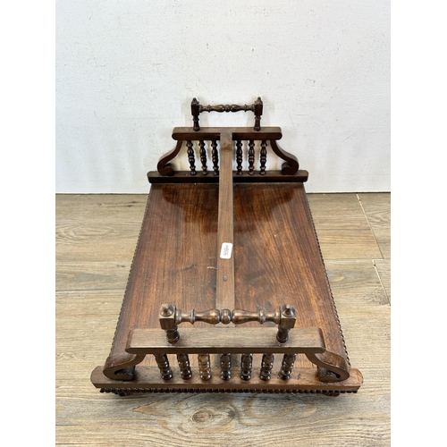 633 - A 19th century style Gillows type hardwood book trough - approx. 22cm high x 42cm wide x 32cm deep