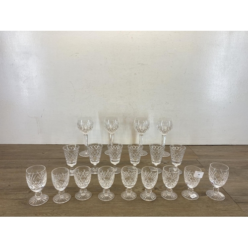 399 - Nineteen cut crystal drinking glasses, six Tudor and thirteen Waterford