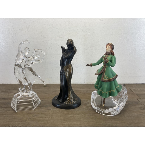 403 - Six figurines to include The Leonardo Collection Sophistication, resin nude lady etc. - largest appr... 