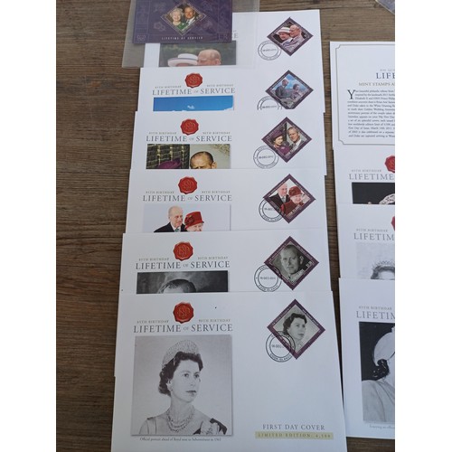 593B - A collection of Cook Islands and Tristan Da Cunha 'Lifetime of Service' first day covers and stamps