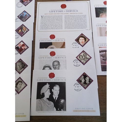 593B - A collection of Cook Islands and Tristan Da Cunha 'Lifetime of Service' first day covers and stamps