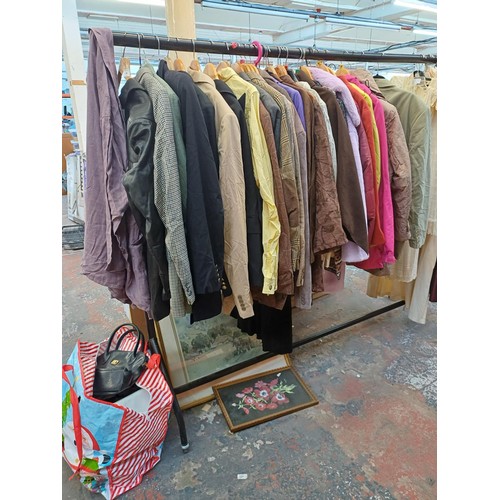 538 - A collection of men's and women's clothing and handbags to include Jaeger size 56R blazer, Jaeger fo... 