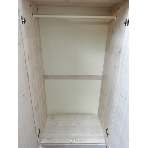 78 - A painted pine double wardrobe - approx. 178cm high x 86cm wide x 52cm deep