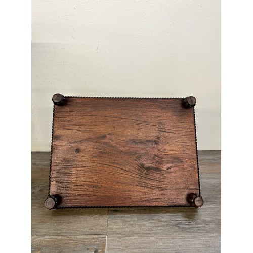 633 - A 19th century style Gillows type hardwood book trough - approx. 22cm high x 42cm wide x 32cm deep