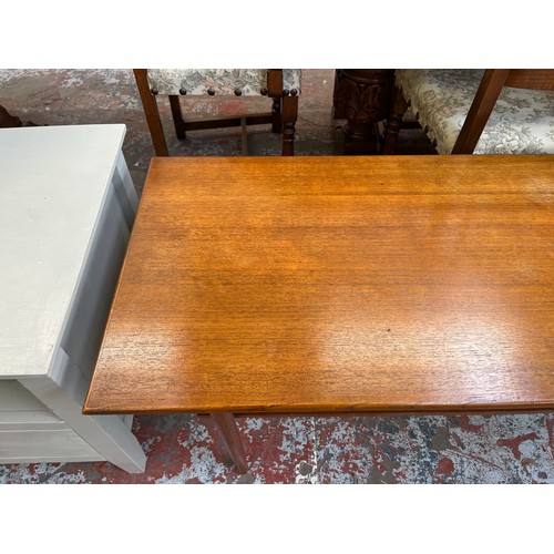 31 - A mid 20th century teak rectangular two tier coffee table - approx. 50cm high x 50cm wide x 120cm lo... 