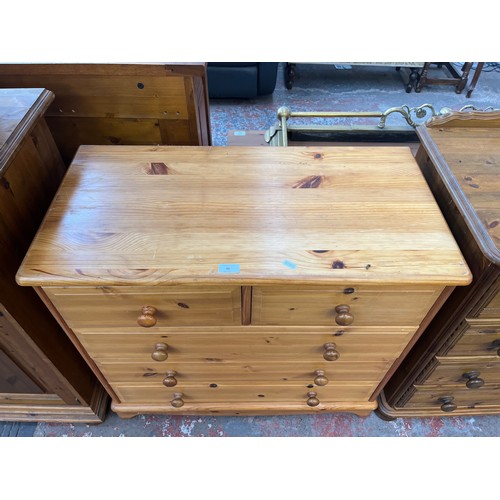 88 - A pine chest of drawers - approx. 77cm high x 83cm wide x 41cm deep