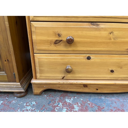 88 - A pine chest of drawers - approx. 77cm high x 83cm wide x 41cm deep