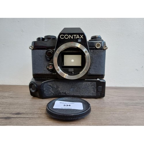 534 - A Contax 139 Quartz 35mm SLR camera body fitted with Contax 139 Winder II