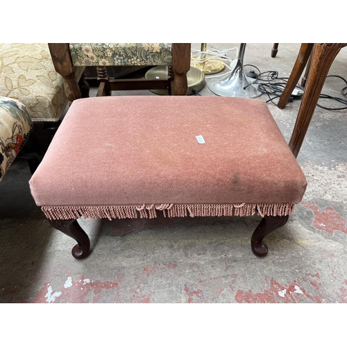 117 - Four fabric upholstered footstools