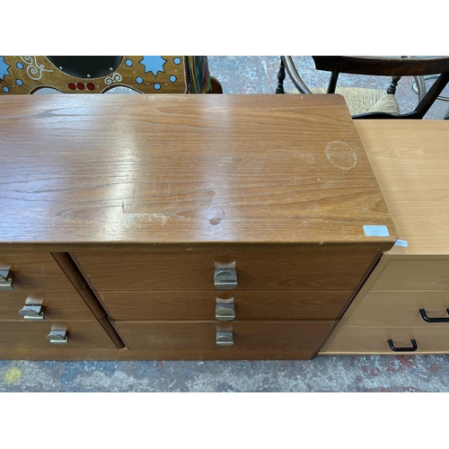 121 - A Stag teak chest of drawers - approx. 64cm high x 148cm wide x 43cm deep