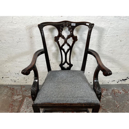 27 - A 19th century Chippendale style carved mahogany armchair