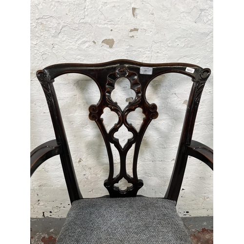 27 - A 19th century Chippendale style carved mahogany armchair