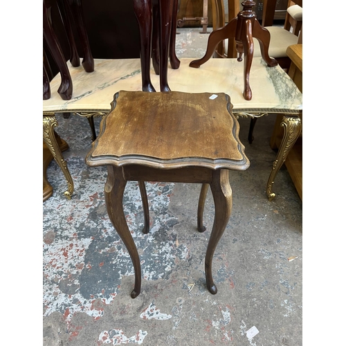 28 - Four occasional tables, Edwardian mahogany side table, 19th century style mahogany tripod wine table... 