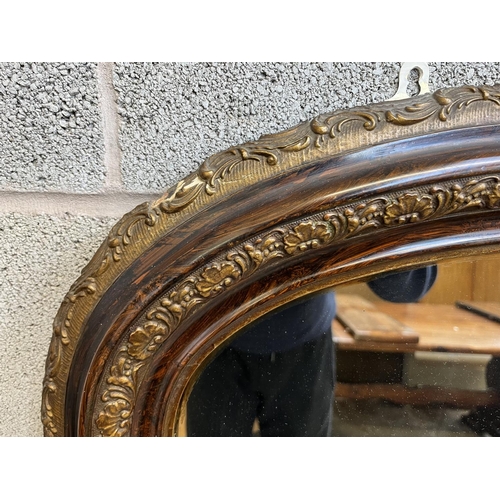 4 - A late 19th/early 20th century gilt and lacquered framed over mantle mirror - approx. 129cm high x 1... 