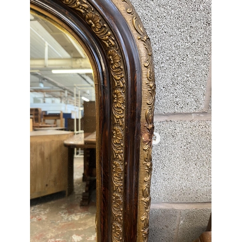 4 - A late 19th/early 20th century gilt and lacquered framed over mantle mirror - approx. 129cm high x 1... 