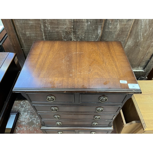 42 - A Regency style mahogany miniature chest of drawers - approx. 80cm high x 46cm wide x 31cm deep