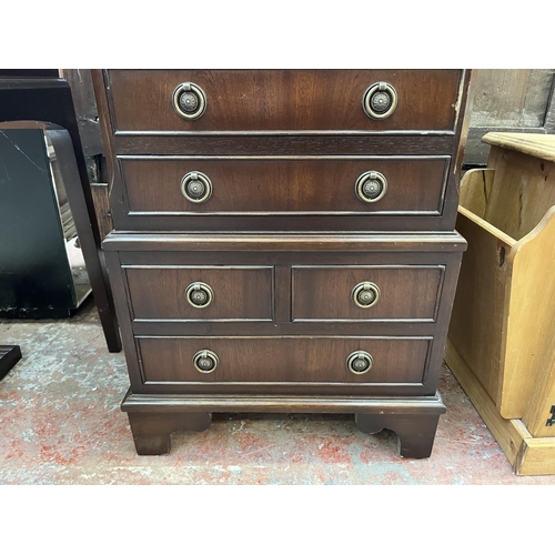 42 - A Regency style mahogany miniature chest of drawers - approx. 80cm high x 46cm wide x 31cm deep