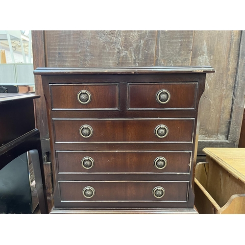 42 - A Regency style mahogany miniature chest of drawers - approx. 80cm high x 46cm wide x 31cm deep