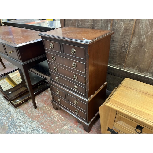 42 - A Regency style mahogany miniature chest of drawers - approx. 80cm high x 46cm wide x 31cm deep