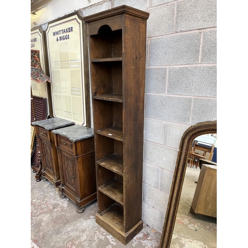 5 - A pine six tier free standing bookcase - approx. 199cm high x 45cm wide x 28cm deep