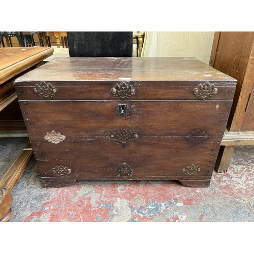 52 - An Indian hardwood blanket box - approx. 47cm high x 71cm wide x 46cm deep