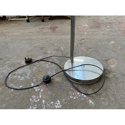 6 - A chrome plated Arc floor lamp - approx. 154cm high