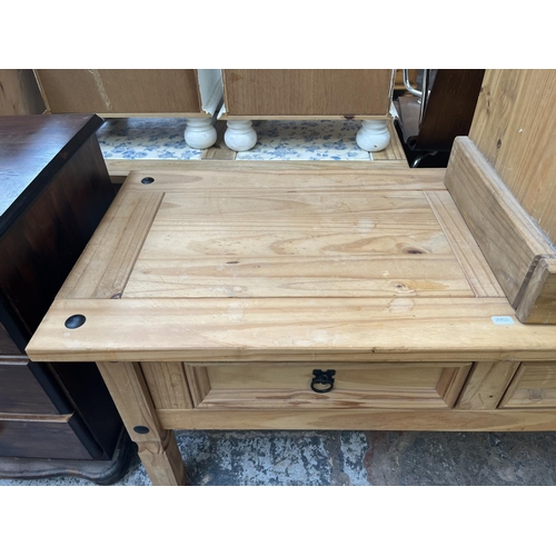 69 - Two pieces of Mexican pine furniture, one bedside cabinet and one two drawer coffee table