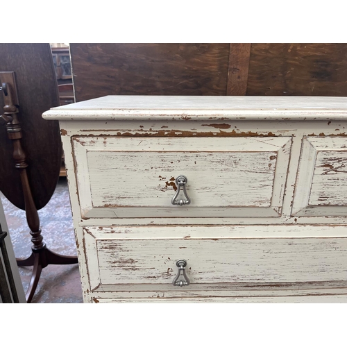 71 - An early 20th century upcycled chest of drawers - approx. 100cm high x 87cm wide x 45cm deep