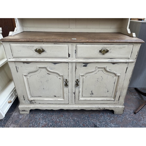 77 - A mid 20th century upcycled oak dresser - approx. 196cm high x 125cm wide x 48cm deep