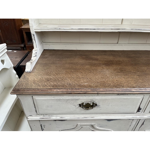 77 - A mid 20th century upcycled oak dresser - approx. 196cm high x 125cm wide x 48cm deep