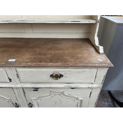 77 - A mid 20th century upcycled oak dresser - approx. 196cm high x 125cm wide x 48cm deep