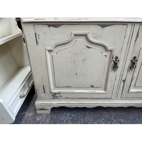 77 - A mid 20th century upcycled oak dresser - approx. 196cm high x 125cm wide x 48cm deep