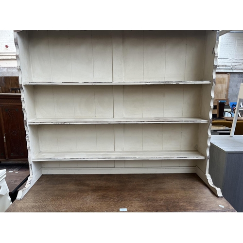 77 - A mid 20th century upcycled oak dresser - approx. 196cm high x 125cm wide x 48cm deep