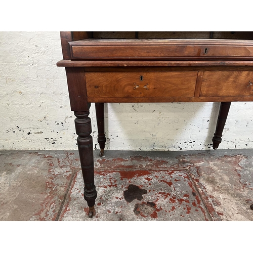 78A - A Victorian mahogany roll top writing desk with two drawers, galleried top and turned supports - app... 