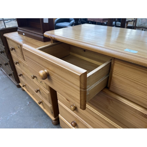 82 - A pine chest of drawers - approx. 90cm high x 84cm wide x 37cm deep