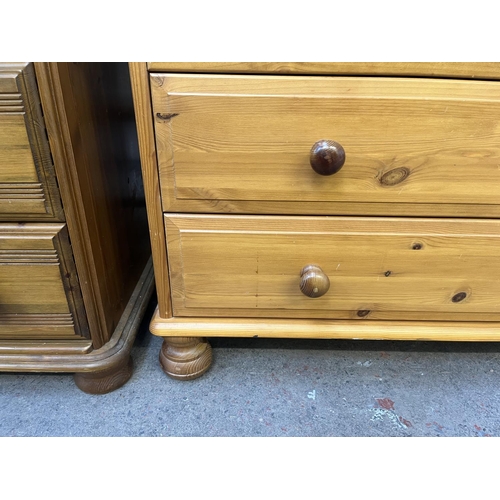 84 - A pine chest of drawers - approx. 77cm high x 83cm wide x 41cm deep