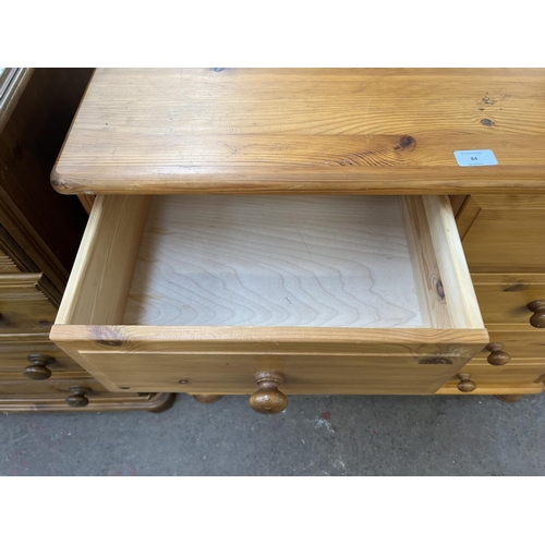 84 - A pine chest of drawers - approx. 77cm high x 83cm wide x 41cm deep