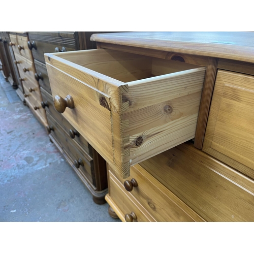 84 - A pine chest of drawers - approx. 77cm high x 83cm wide x 41cm deep