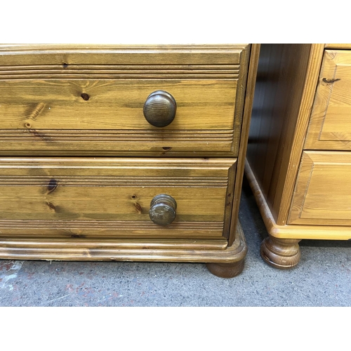 86 - A pine chest of drawers - approx. 90cm high x 81cm wide x 45cm deep