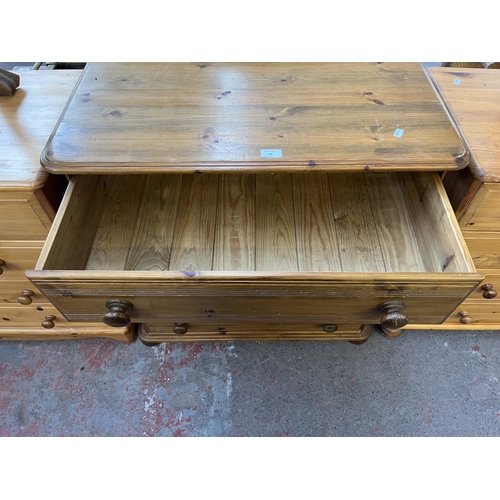 86 - A pine chest of drawers - approx. 90cm high x 81cm wide x 45cm deep