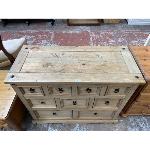 96 - A Mexican pine chest of drawers - approx. 83cm high x 101cm wide x 45cm deep