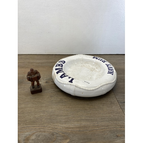 480 - Early 20th century and later collectibles to include Lamb's Navy Rum advertising ceramic ash tray by... 