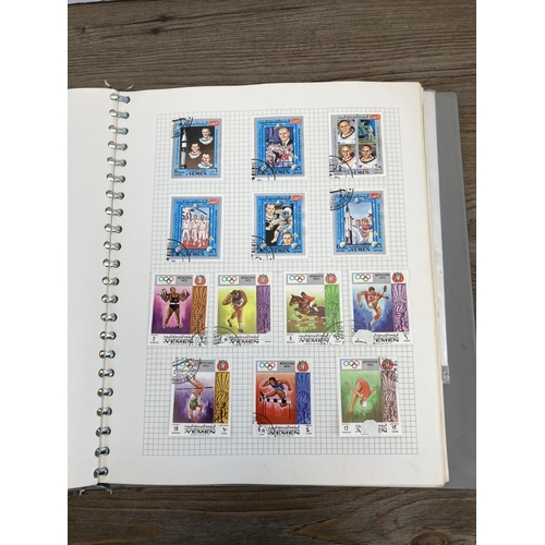 439 - A stamp album containing a collection of worldwide stamps