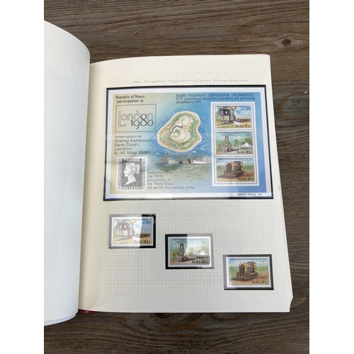 441 - Two stamp albums containing a collection of stamps to include 60th Anniversary of the HMS Pitcairn, ... 