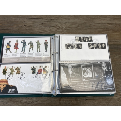 442 - Three first day cover albums containing a collection of first day covers to include Grand Prix, Brit... 