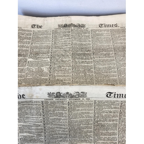 445 - A collection of mid 19th century newspapers