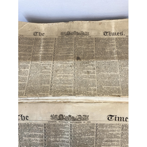 445 - A collection of mid 19th century newspapers